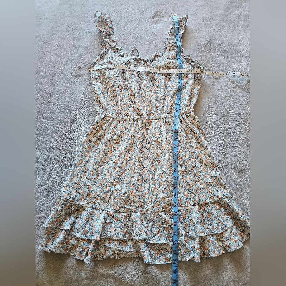 NWT Cupcakes & Cashmere Ivory Ferrara Mini Sleeveless Dress Floral Ruffle Medium - Picture 8 of 8